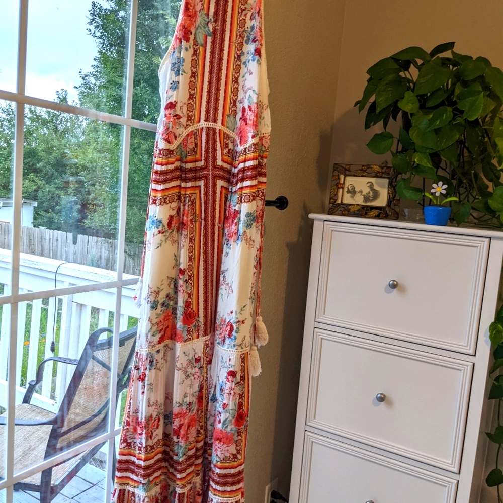 Hippie long flower dress